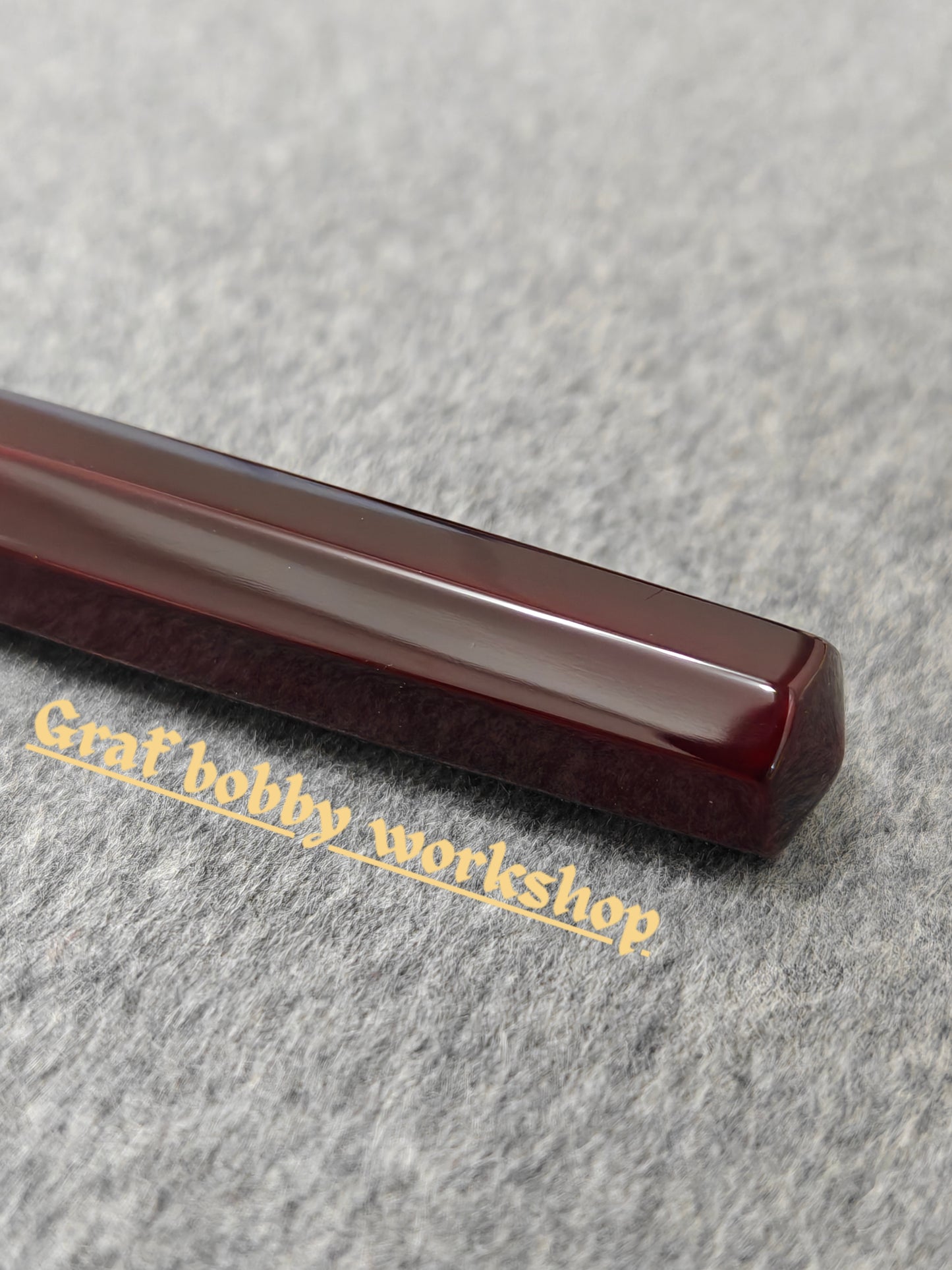 Ebonite/Ebony Aka-Tamenuri Polygonal Fountain Pen Barrel