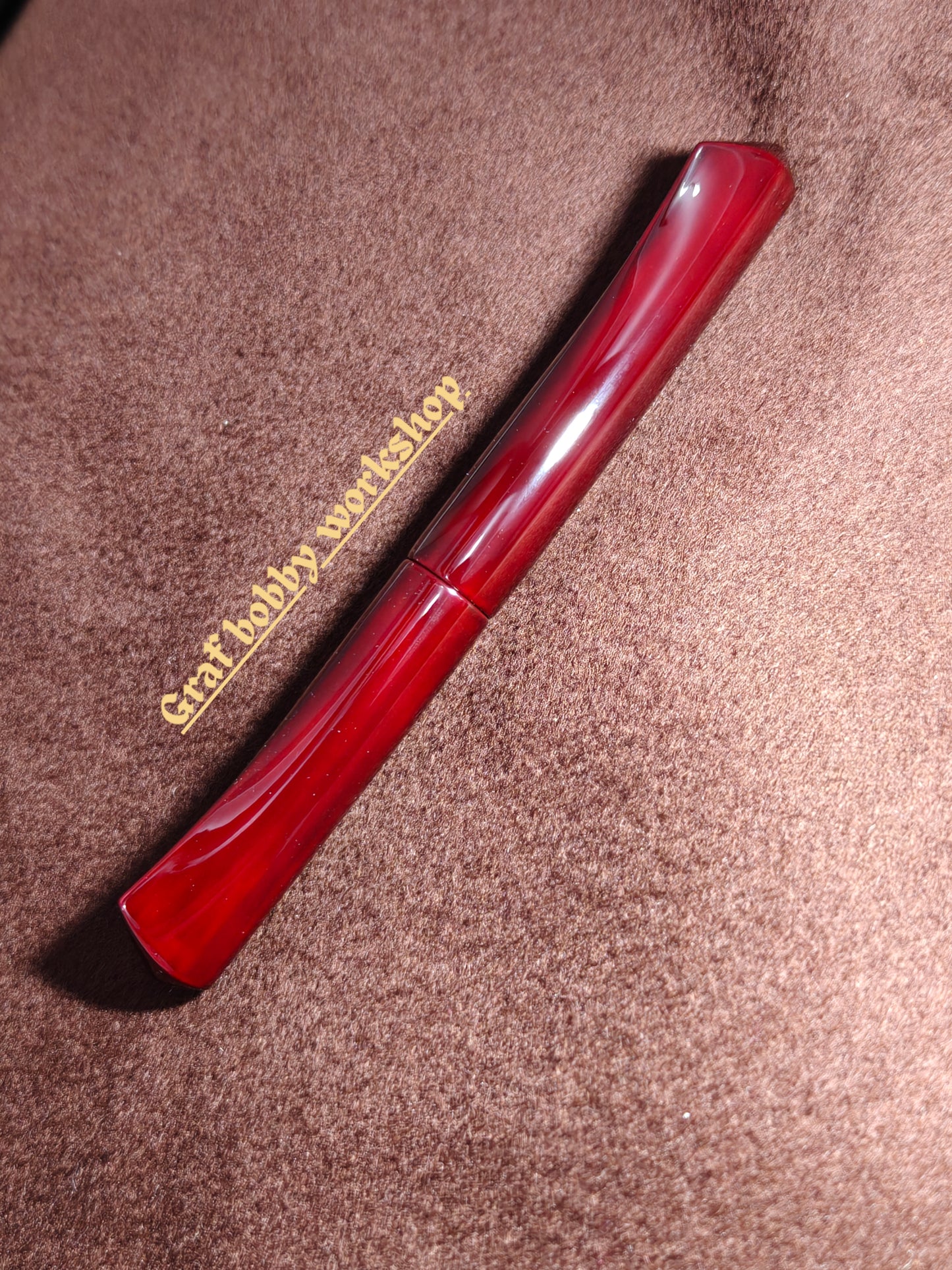Ebonite/Ebony Aka-Tamenuri Dorsal Fin Fountain Pen Barrel