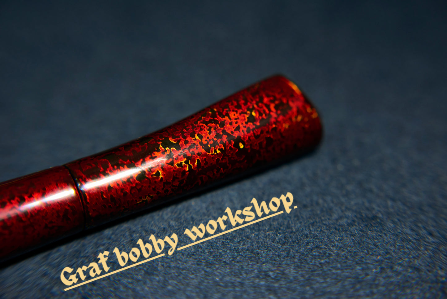 Red/Green Gem Sand Ebonite/Ebony Dorsal Fin Fountain Pen Barrel