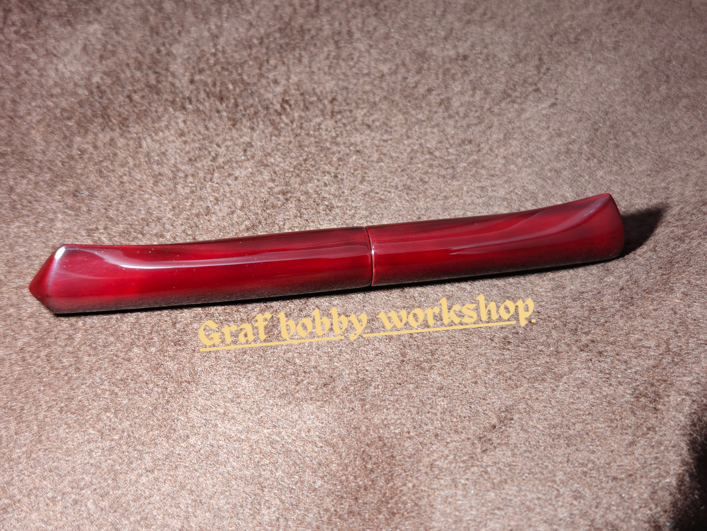 Ebonite/Ebony Aka-Tamenuri Dorsal Fin Fountain Pen Barrel