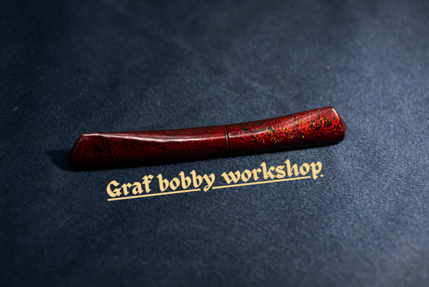 Red/Green Gem Sand Ebonite/Ebony Dorsal Fin Fountain Pen Barrel