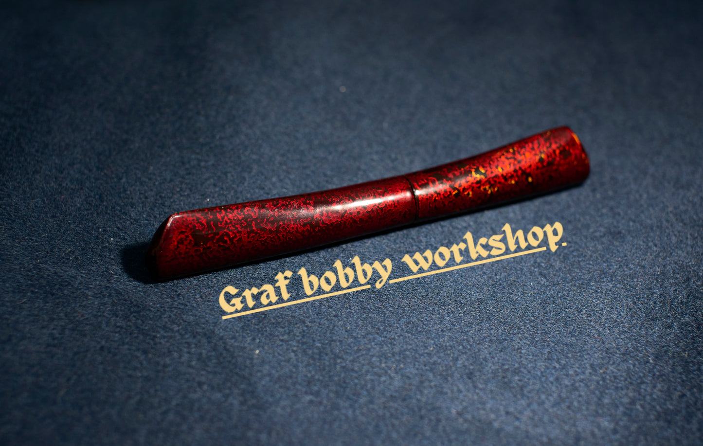 Red/Green Gem Sand Ebonite/Ebony Dorsal Fin Fountain Pen Barrel