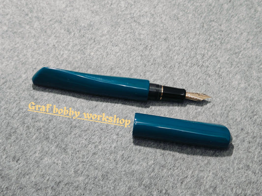 Pilot Custom 742/743 Ebony Dorsal Fin with Blue Urushi Lacquer