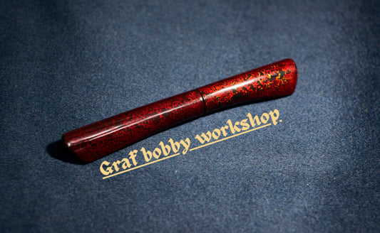 Red/Green Gem Sand Ebonite/Ebony Dorsal Fin Fountain Pen Barrel