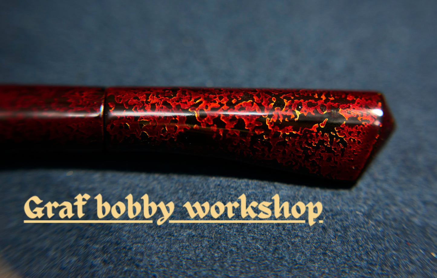 Red/Green Gem Sand Ebonite/Ebony Dorsal Fin Fountain Pen Barrel